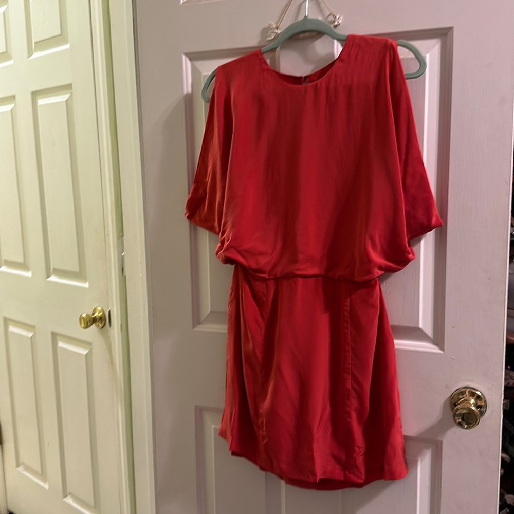 Wren silk midi sleeveless dress with draping summer wedding guest